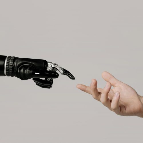 ROBOT AND HUMAN HAND
